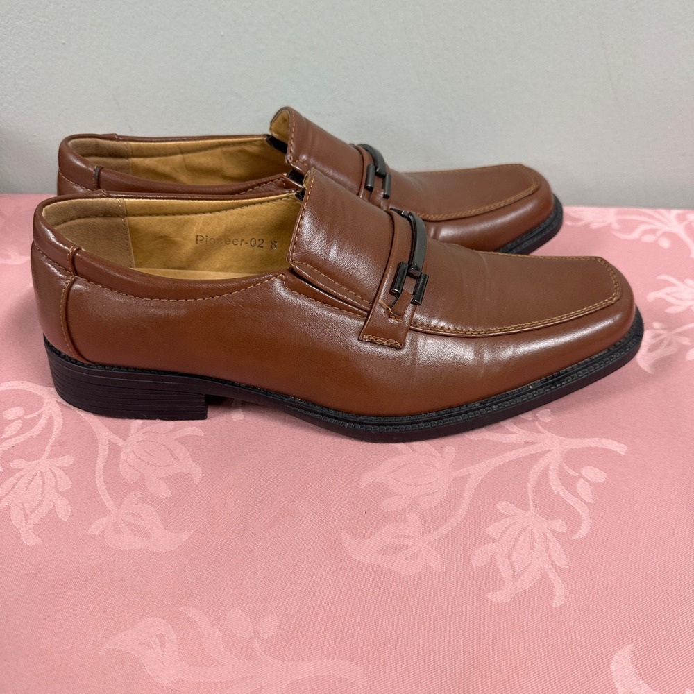 Edition By Forever Link Mens Pioneer-02 Brown Bit Loafers Dress Shoes Size 8
